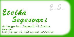 etelka segesvari business card